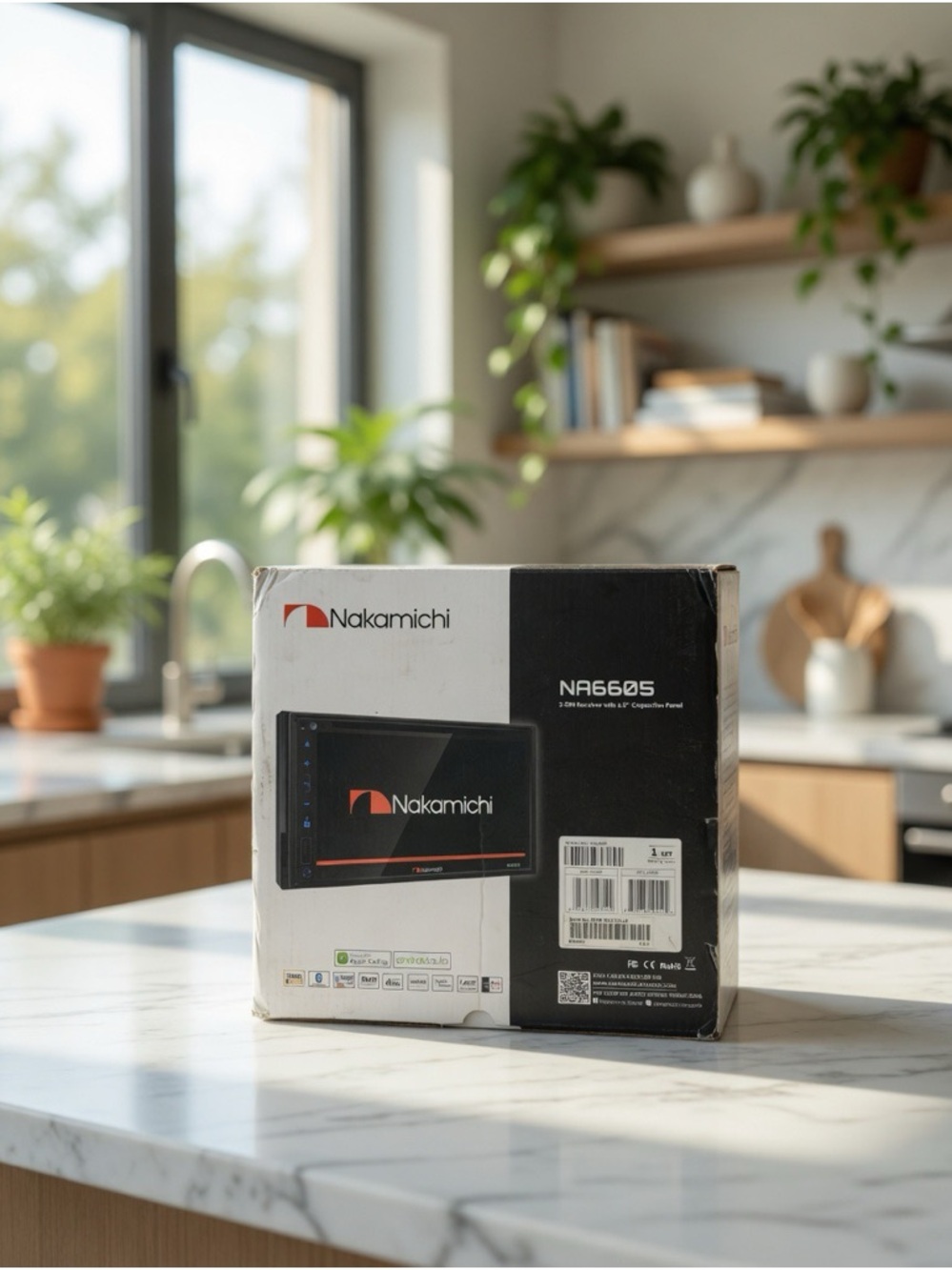 Nakamichi NA6605 2-DIN Car Receiver with 6.8” Capacitive Touchscreen, Bluetooth